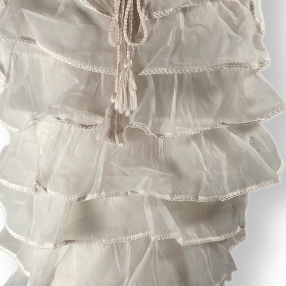 Anthropologie, Seen Worn Kept, EUC, Flutter, White, Sleeveless Ruffle, Top, Med - Picture 11 of 13